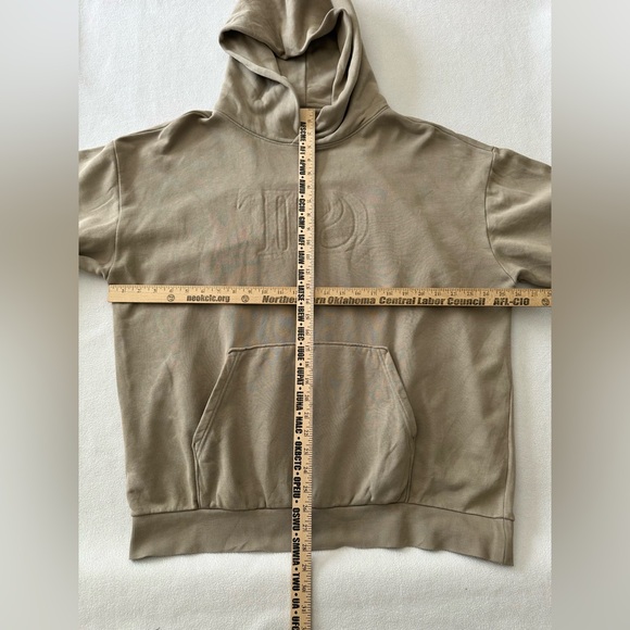 Taylor Swift The Tortured Poets Department Women’s XL Tan TTPD Embossed Hoodie - Picture 8 of 9